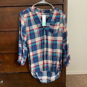 NWT Plaid Blouse from Market & Spruce. Size: S